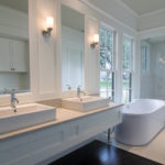 glass shower screen and mirrors